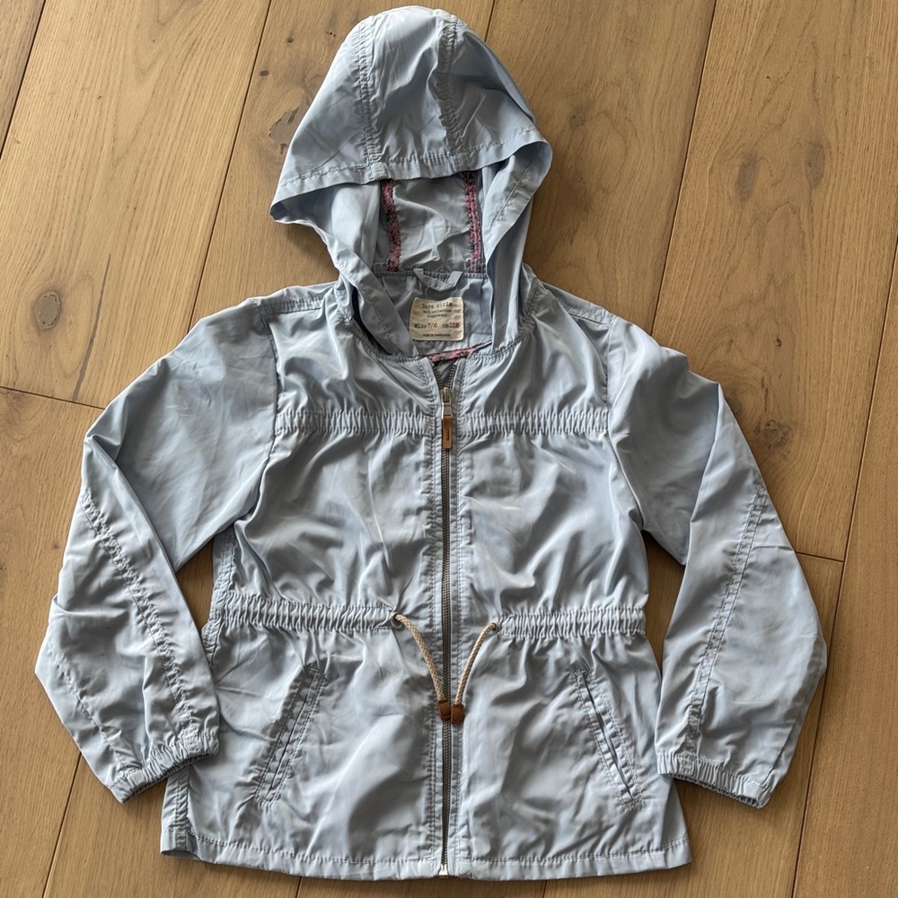 ZARA Kids Girls Light Blue Hooded Jacket